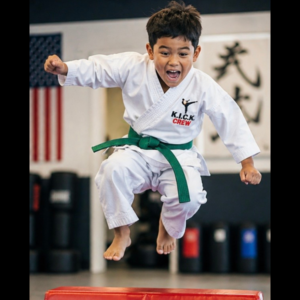 Youth students engaged in high-energy cardiovascular drills