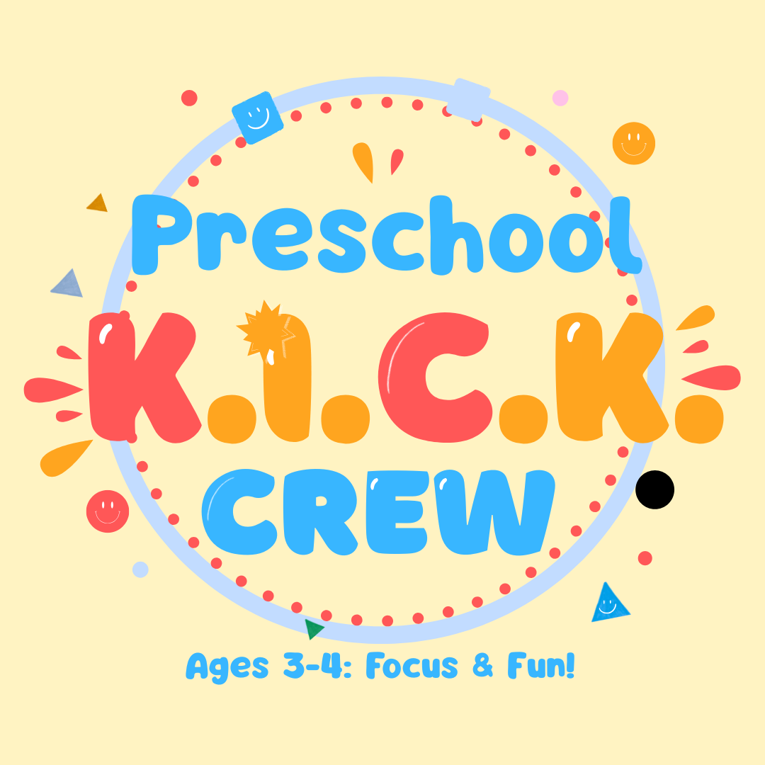 Preschool K.I.C.K. Crew Logo for Ages 3 to 4